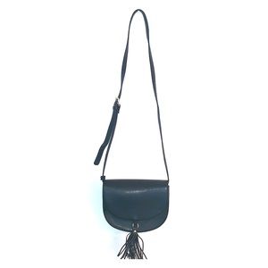 EUC Faux Leather Black Crossbody Purse
